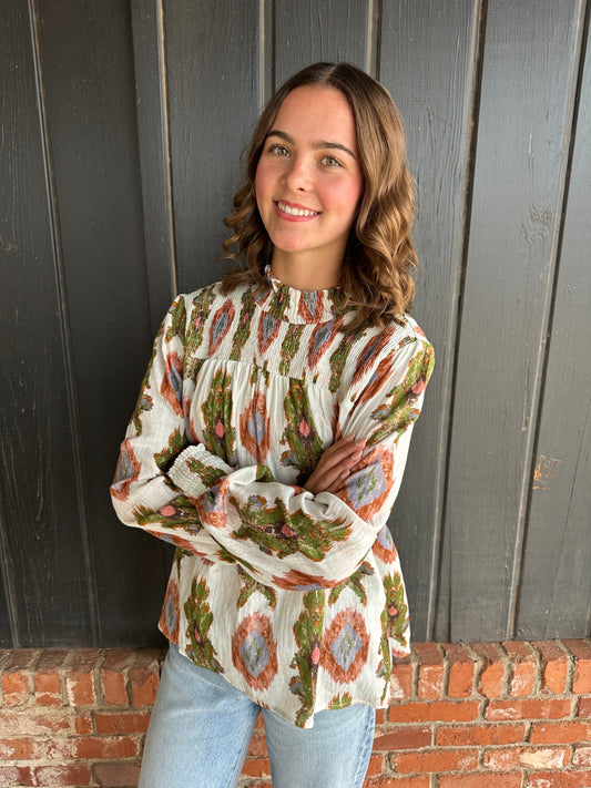 The Hannah Smock Printed blouse
