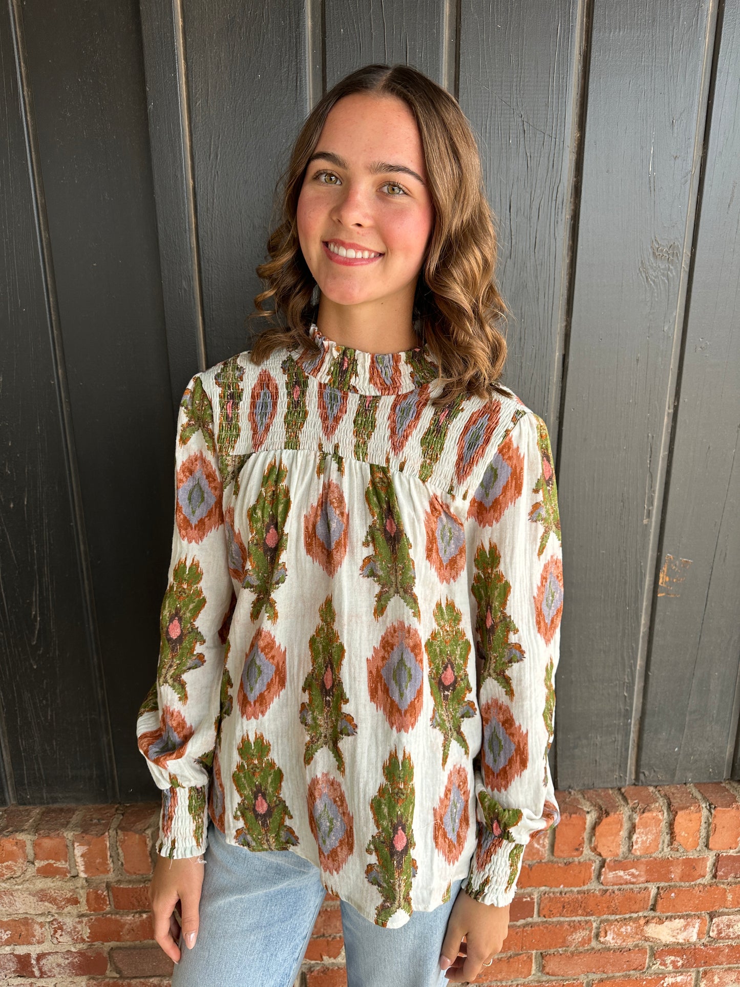 The Hannah Smock Printed blouse