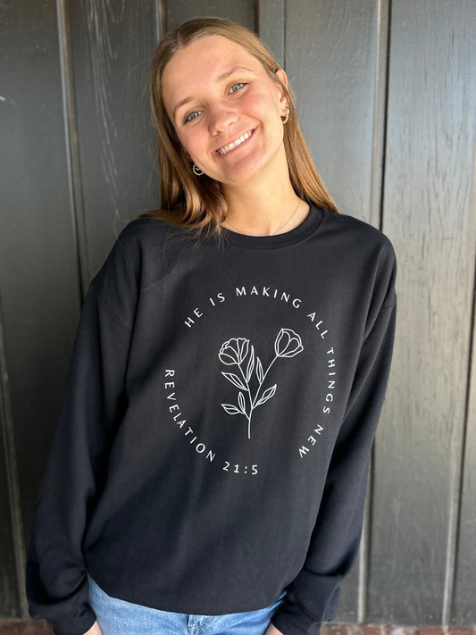 He Is Making All Things New Christian Crewneck Sweatshirt