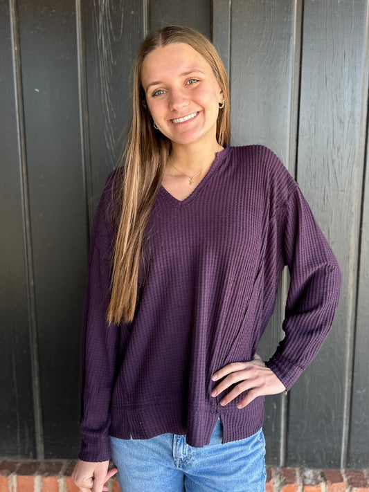 Dark Plum Knit Top