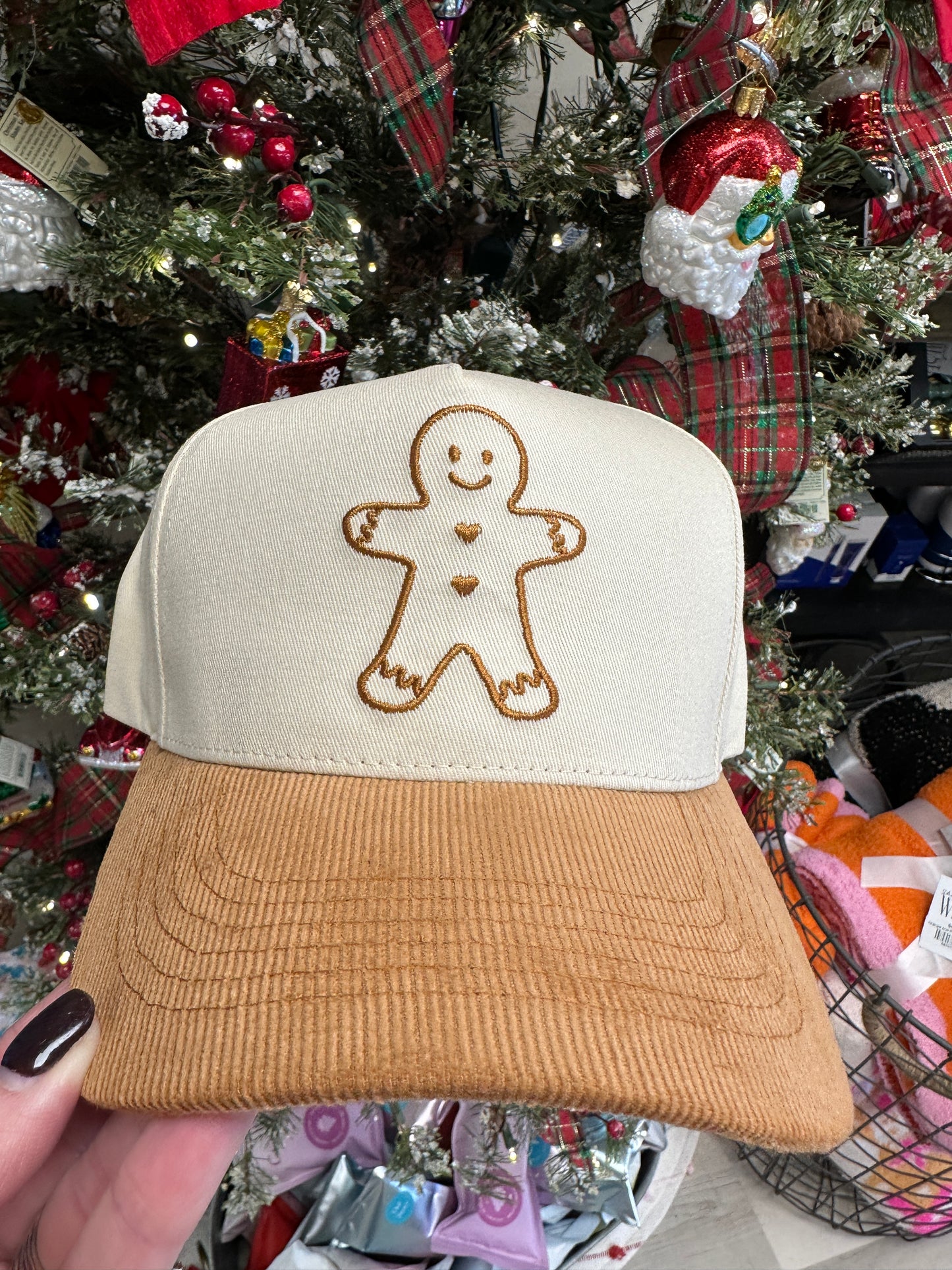 Gingerbread Man Corded Canvas Hat