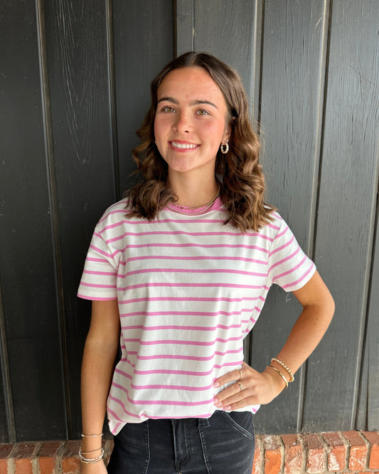 Pink Striped Tee