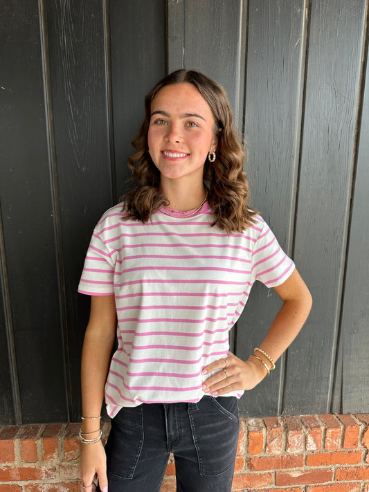 Pink Striped Tee