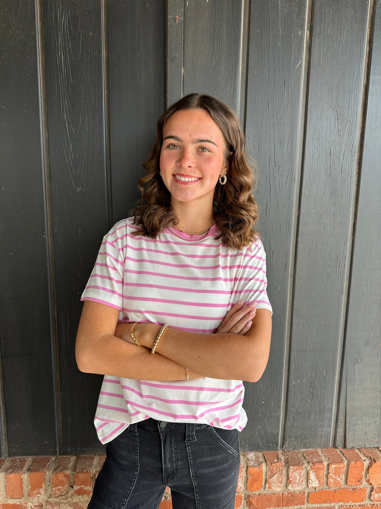Pink Striped Tee
