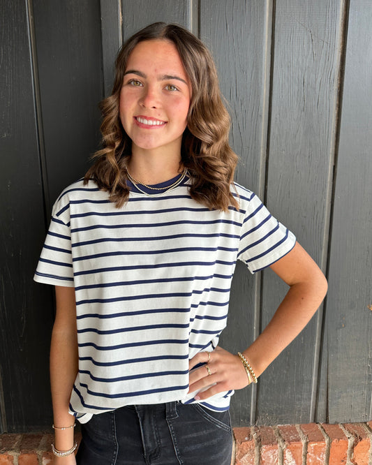 Navy Striped Tee