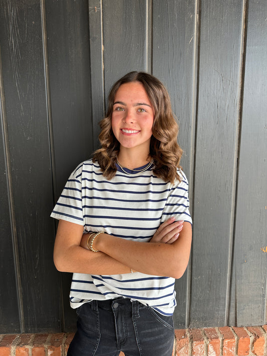 Navy Striped Tee