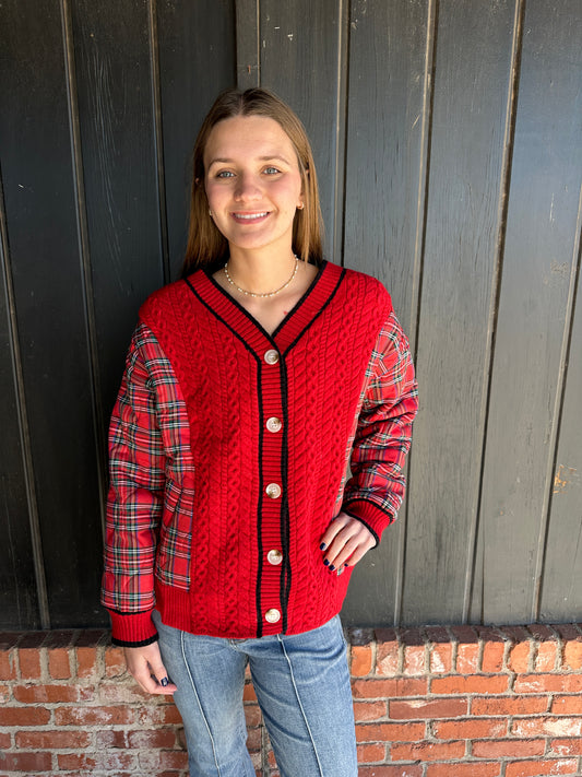 Christmas Theme Buttoned Cardigan