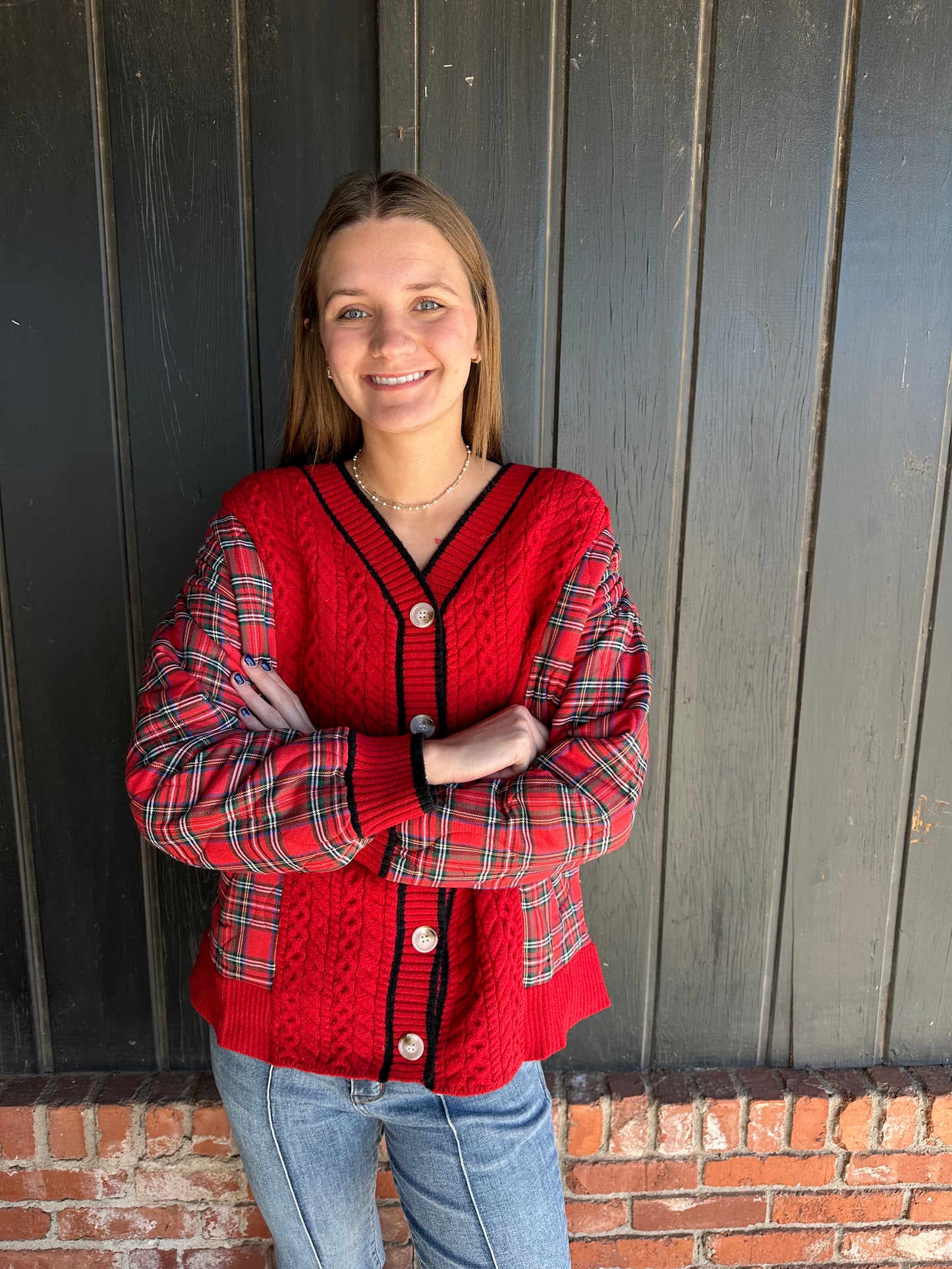 Christmas Theme Buttoned Cardigan