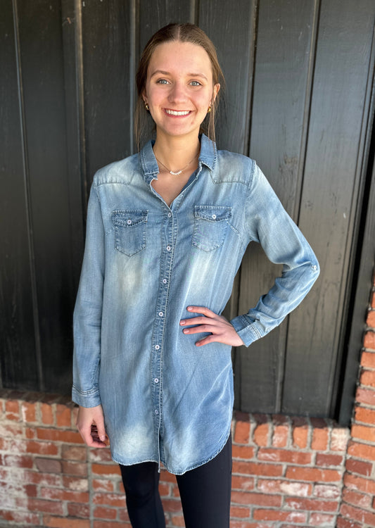 The Lisa long sleeve washed utensil with side pockets