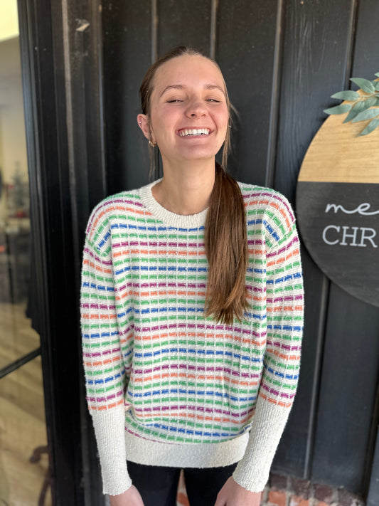 Multicolor Striped Relaxed Fit sweater