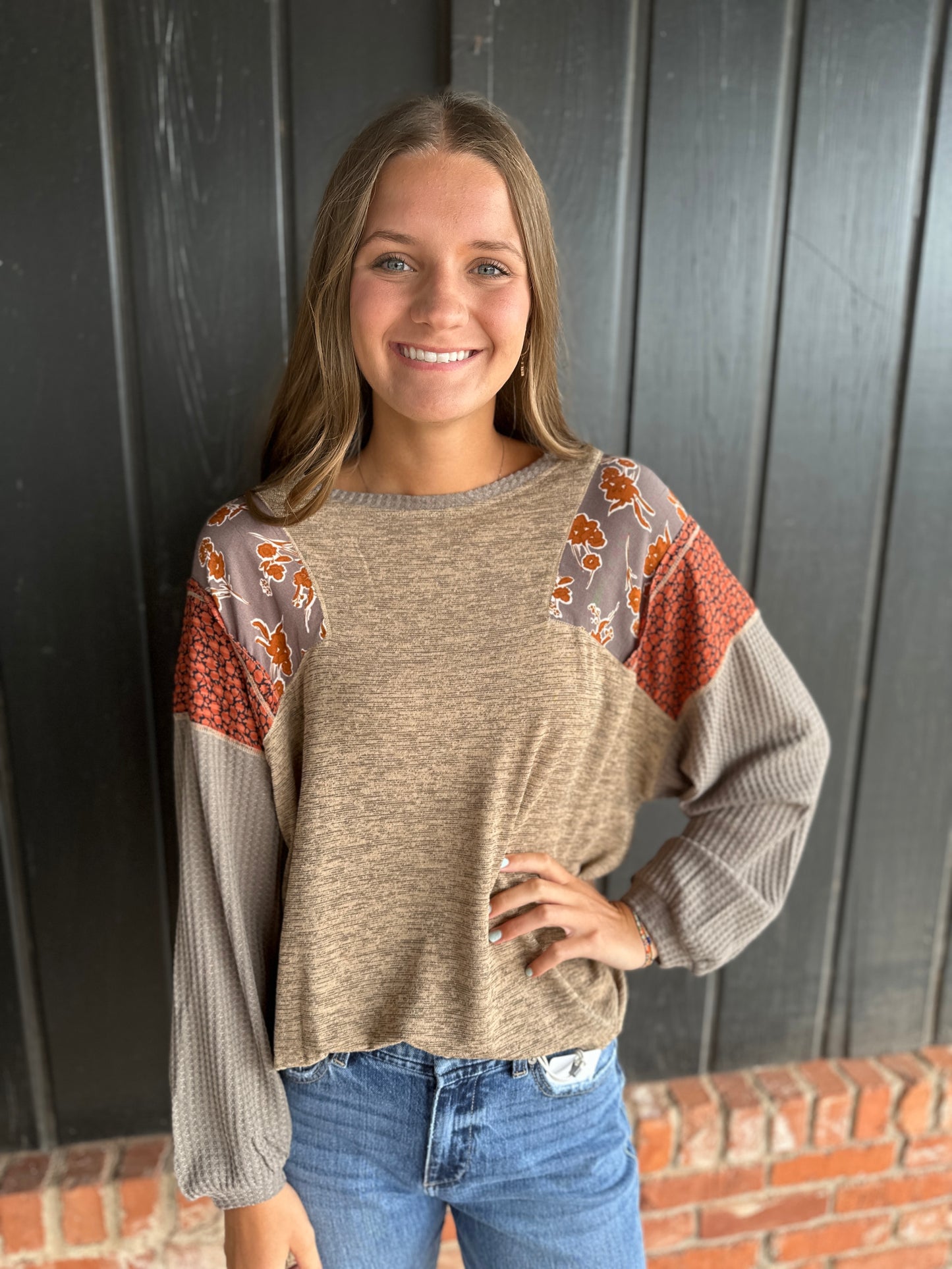 The Frankie Fabric Mixed Knit Top