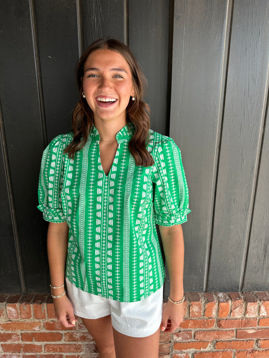 Colette Top | Heritage Stitch Green