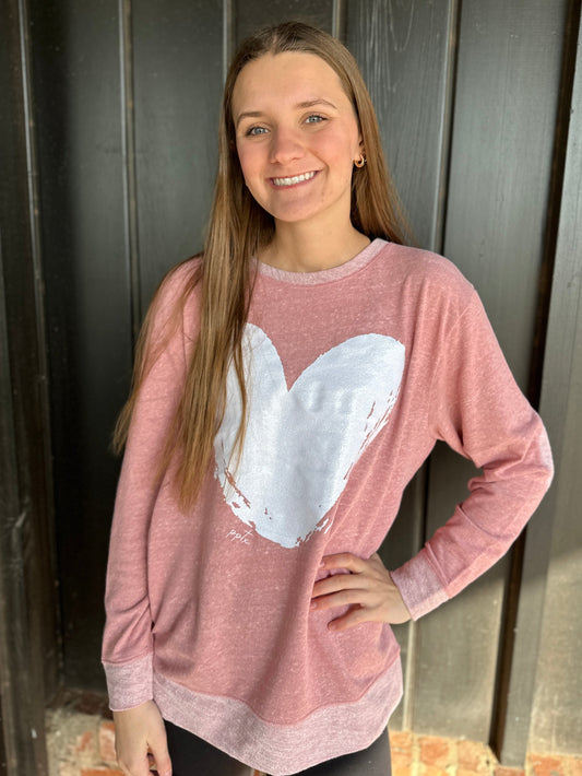 Glitter Heart French Terry Sweatshirt