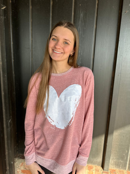 Glitter Heart French Terry Sweatshirt