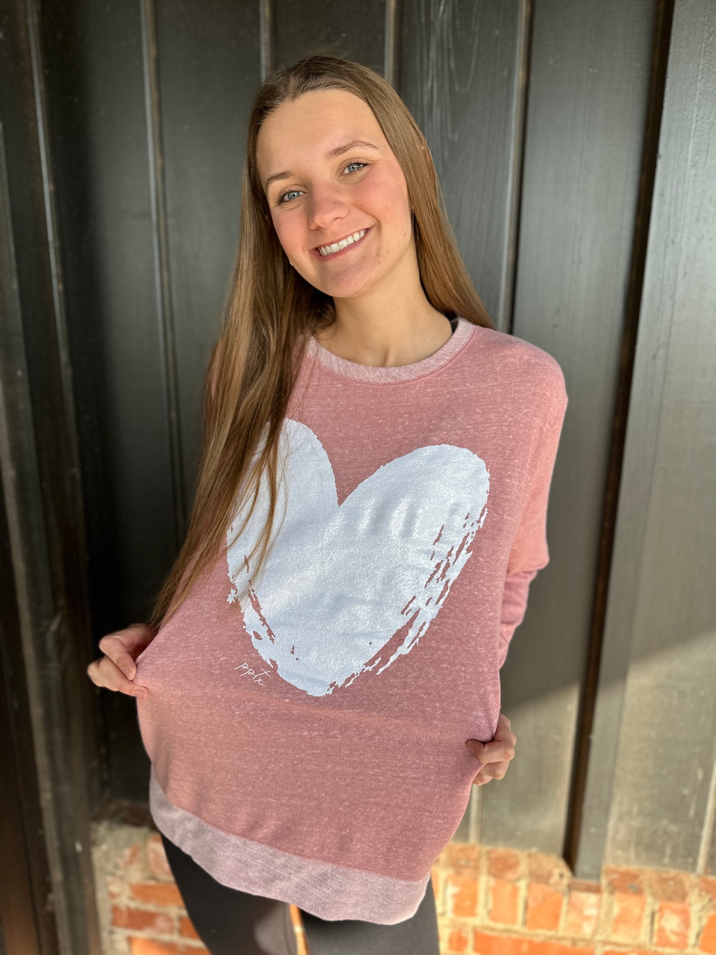 Glitter Heart French Terry Sweatshirt