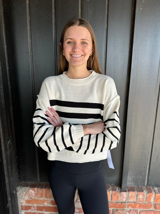 Black and White Striped Sweater