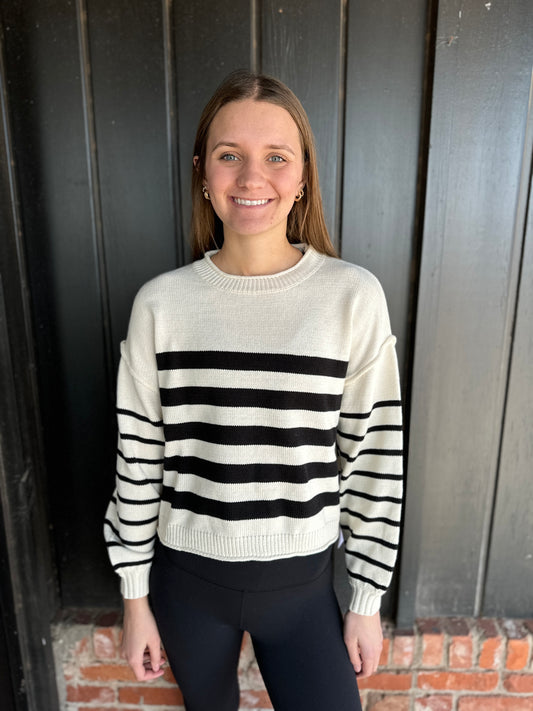 Black and White Striped Sweater