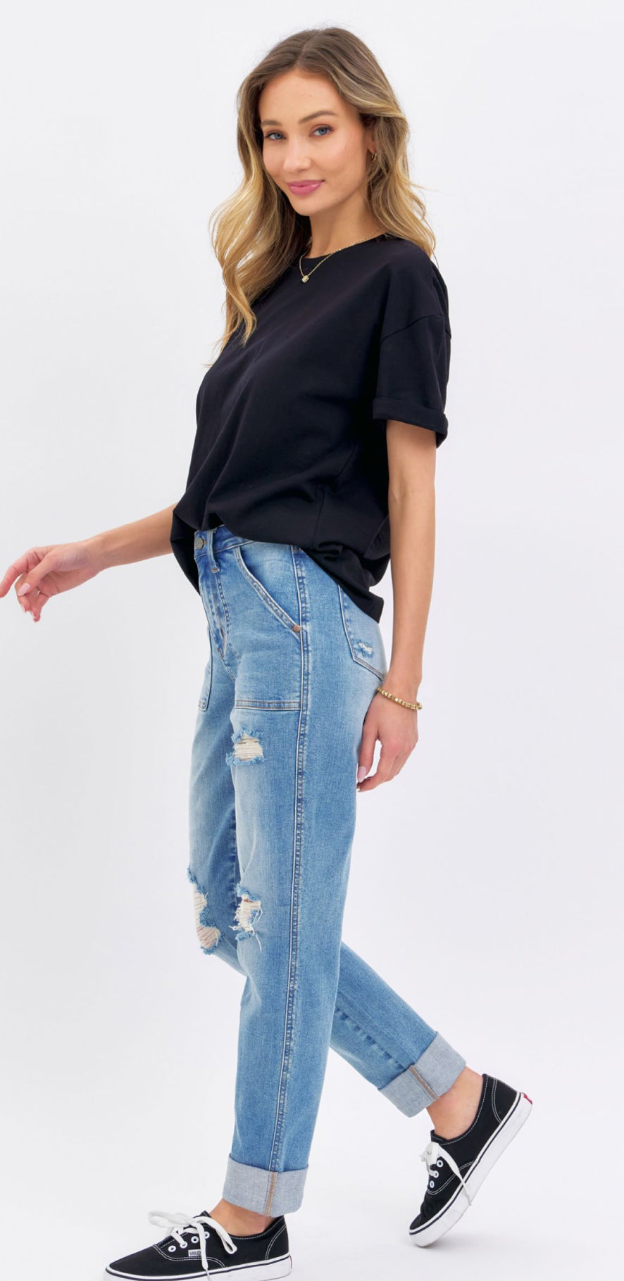 Judy Blue Patch Pocket Boyfriend Jeans