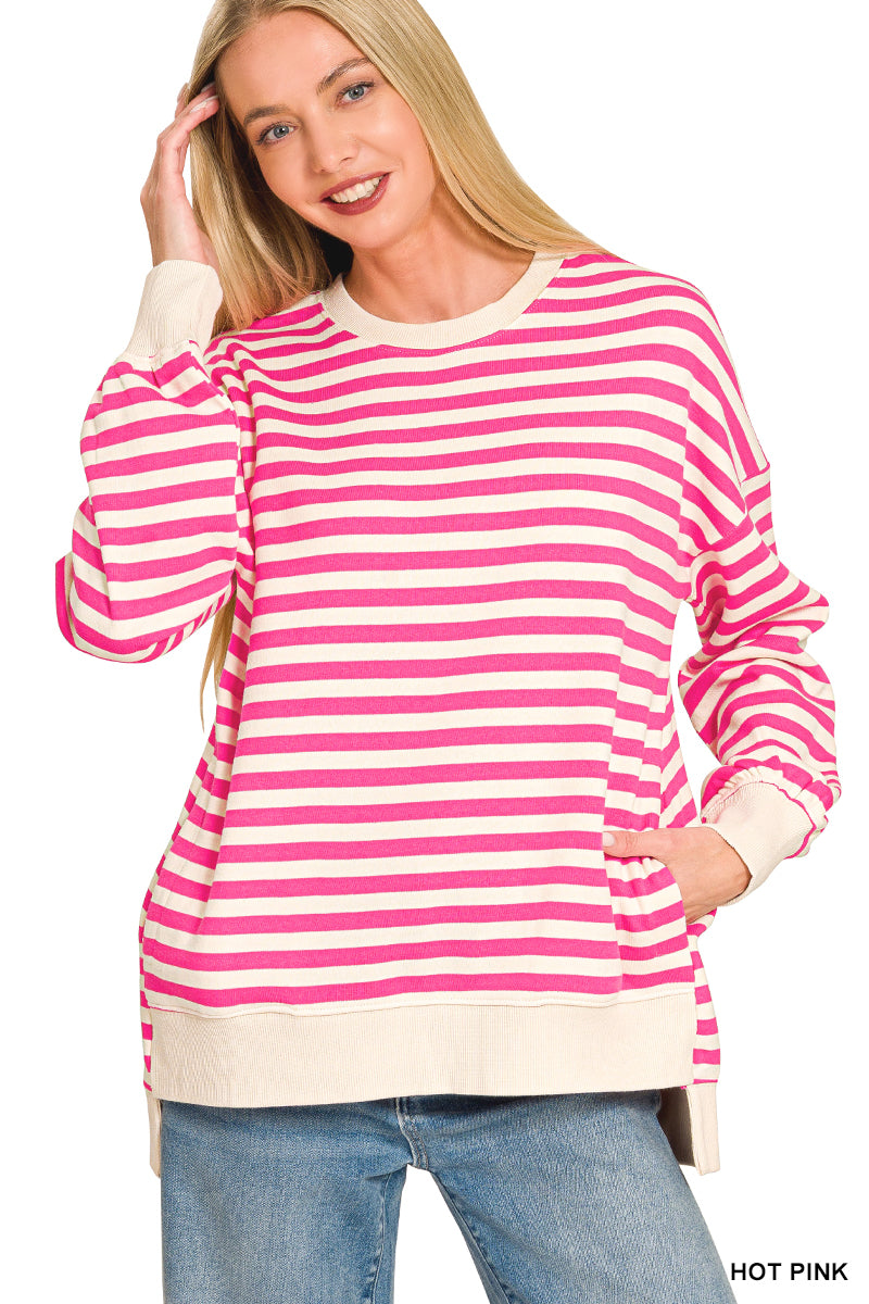 Bright Pink Hi Low Sweatshirt