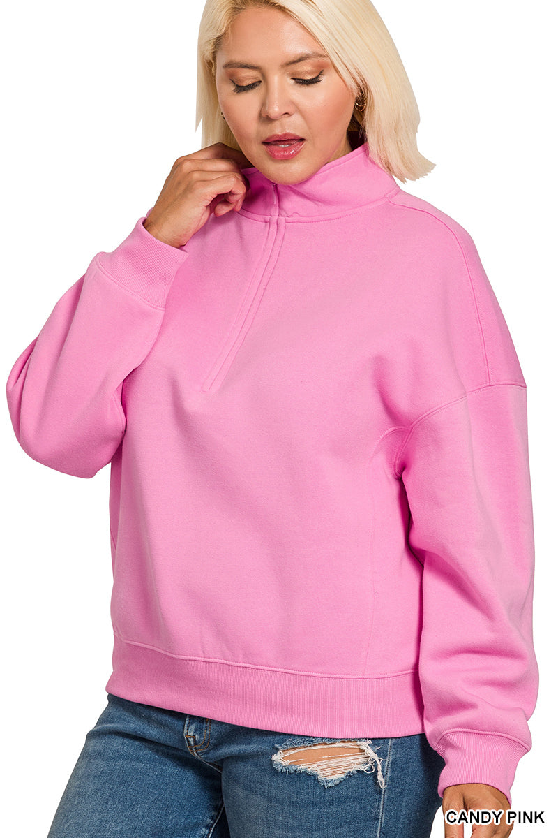 Pink Half Half zip sweatshirt