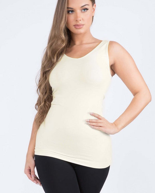 V or U Neckline Reversible Seamless Tank
