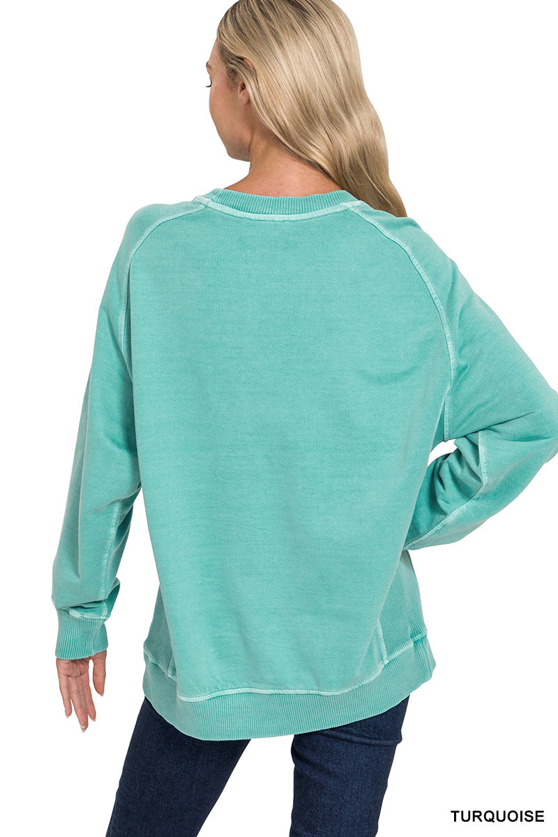 Turquoise French Pigment Pullover