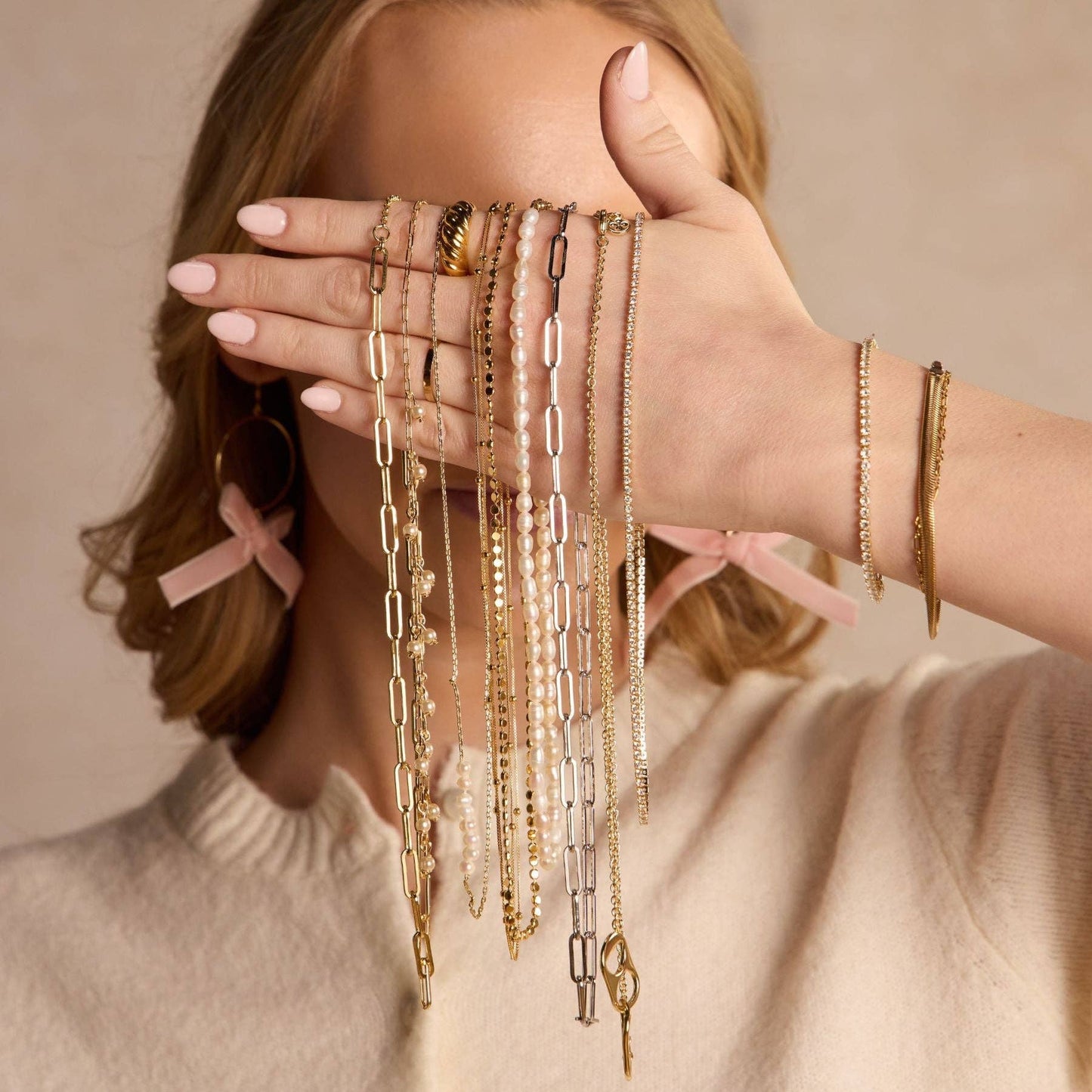 Silver Double Layer Saturn Chain Necklace Nickel & Suede