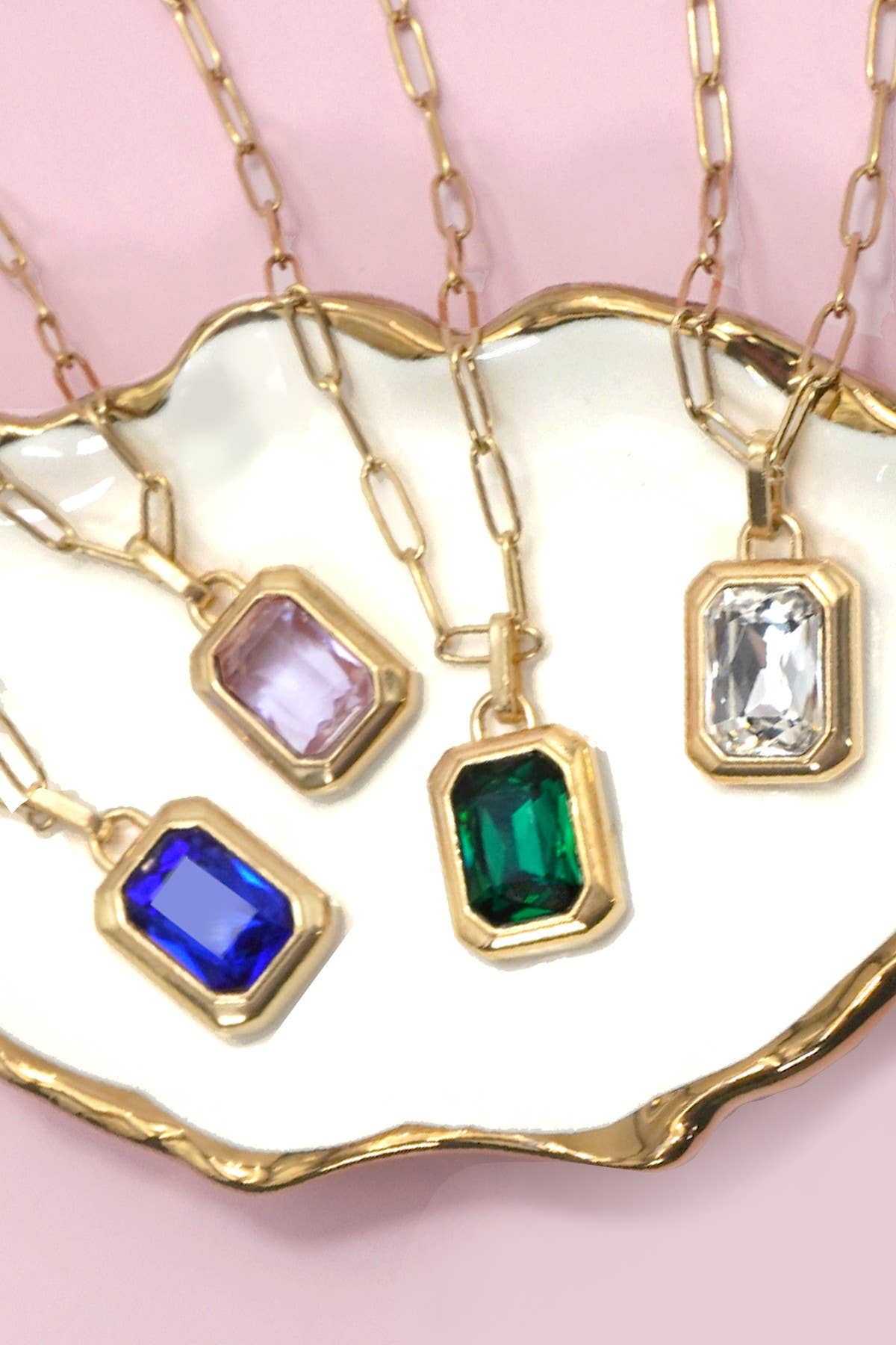 Stainless Steel Square Stone necklace