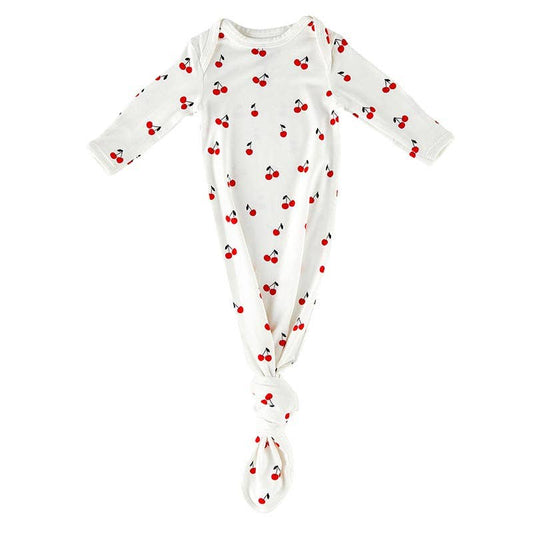 Cherries Knotted Gown 0-3 mo