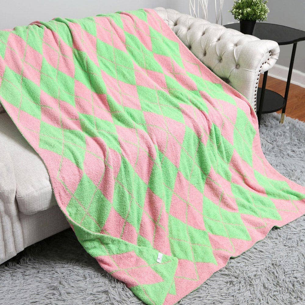 Argyle Reversible Throw Blanket