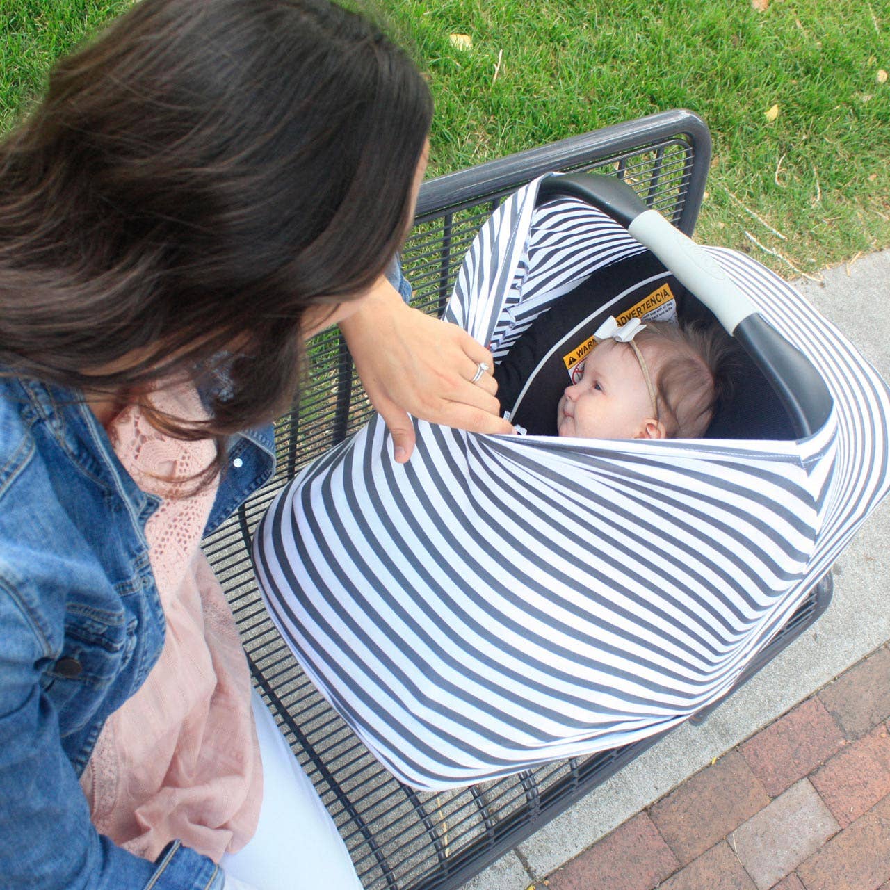 Multi-use Cover, White/Navy Stripes
