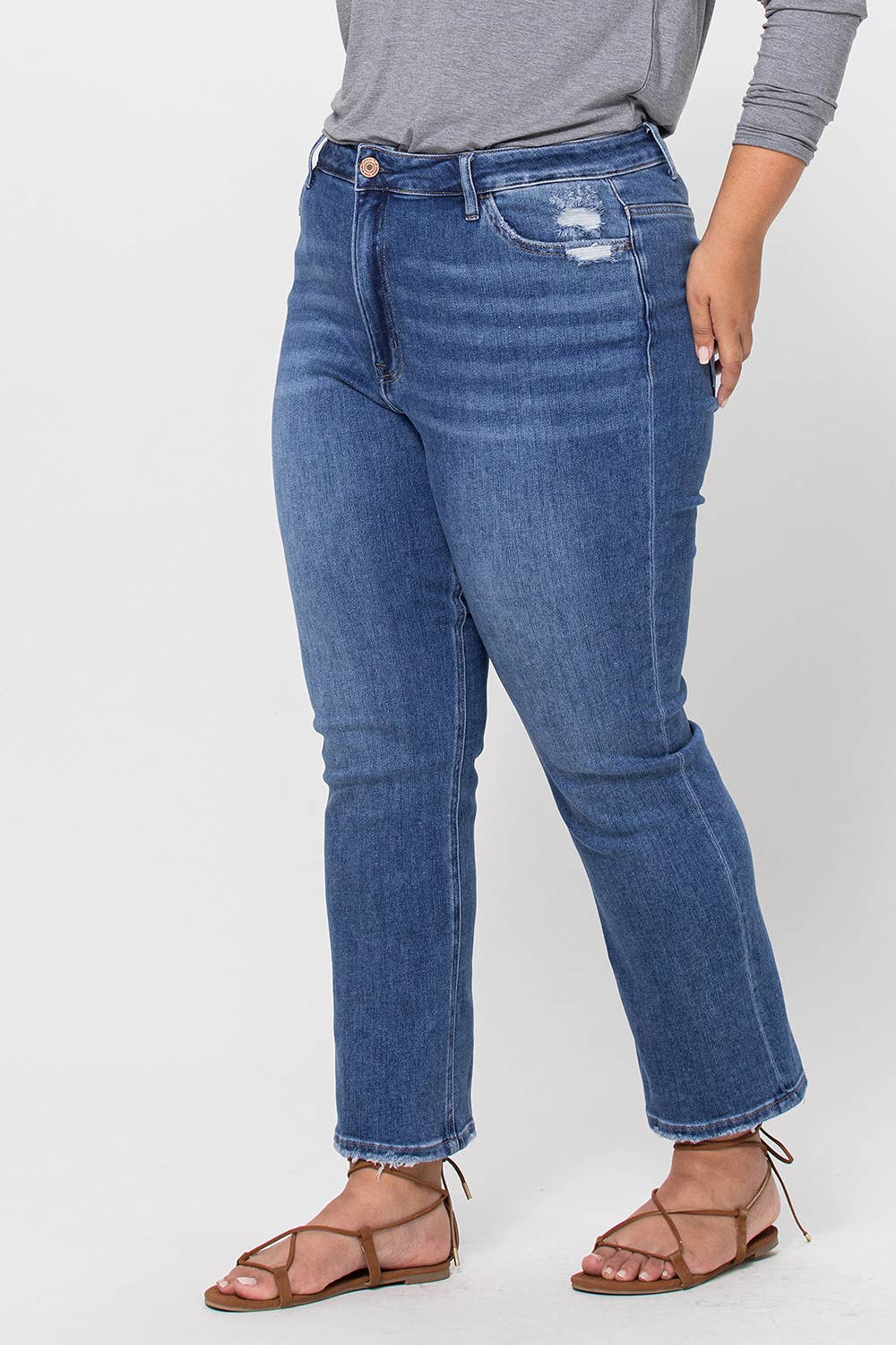 Vervet Super High Rise Ankle Slim Straight Jeans - Plus