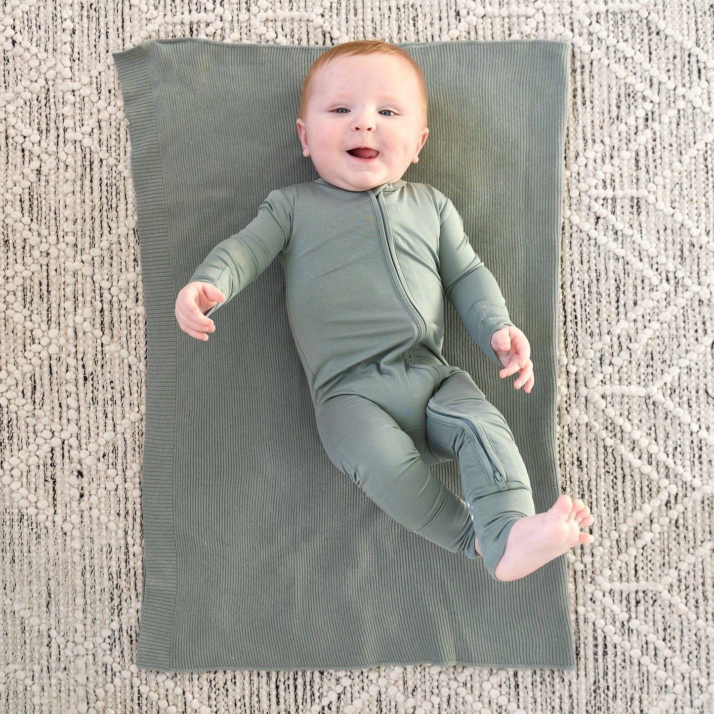 Eucalyptus ZIP Bamboo Keepsake Two Way Zipper Baby Outfit