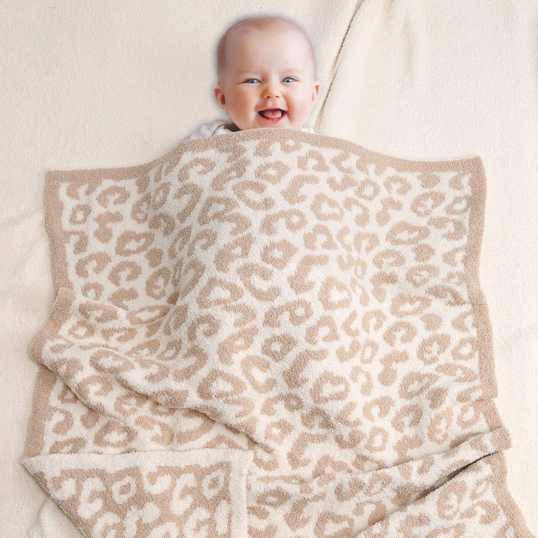 Pink Kids Leopard Print Luxury Soft Throw Blanket