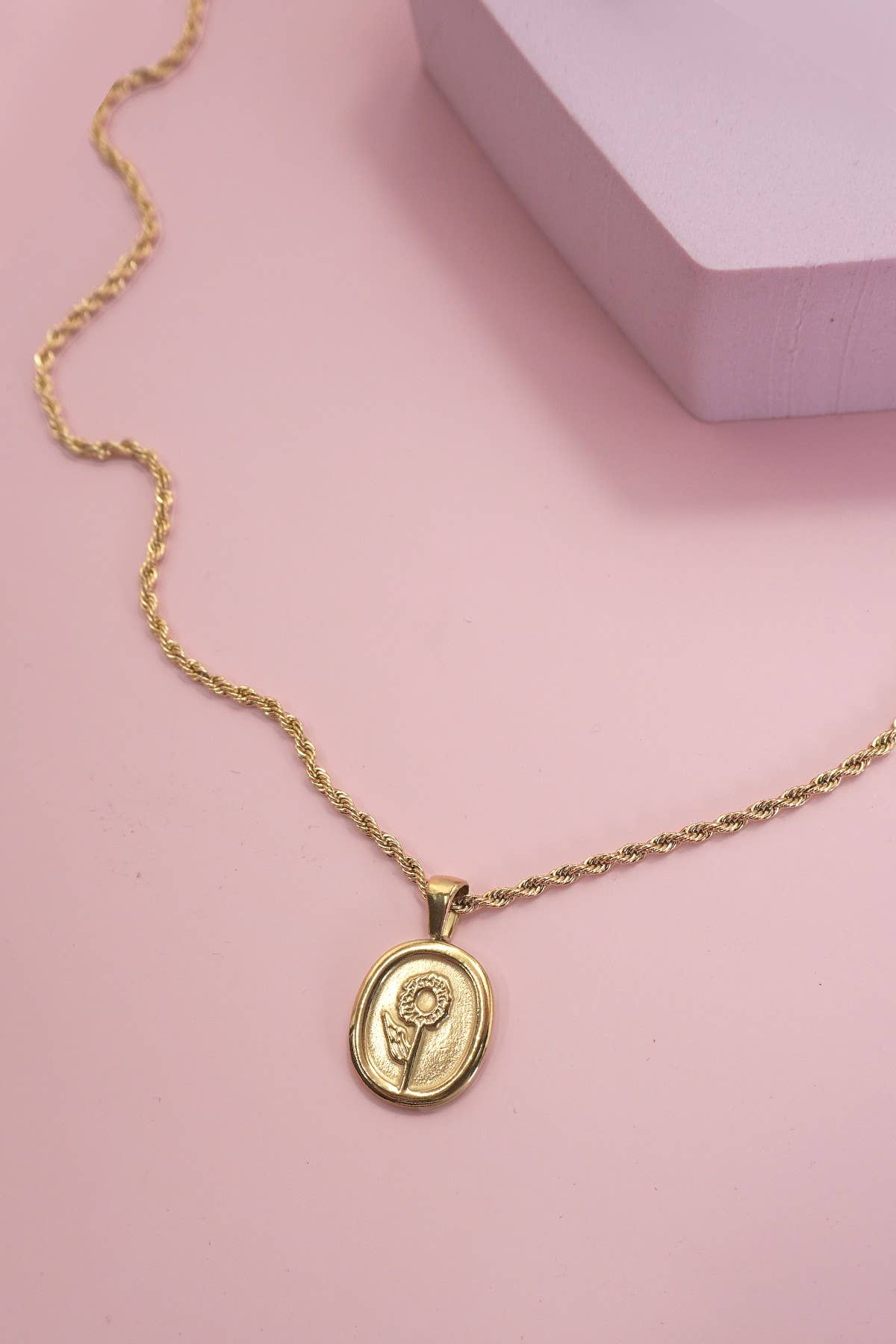 Stainless Steel Rose Necklace