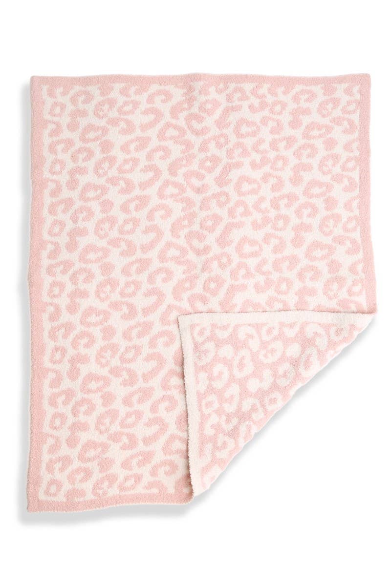 Pink Kids Leopard Print Luxury Soft Throw Blanket