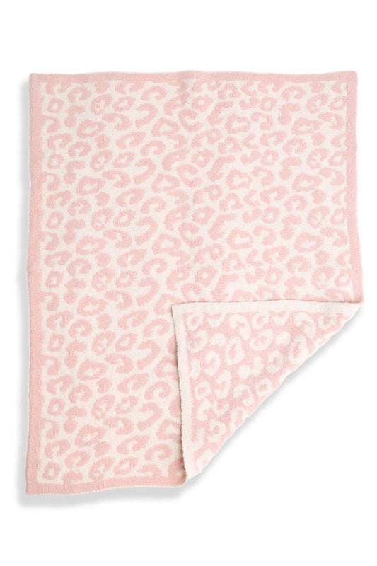 Pink Kids Leopard Print Luxury Soft Throw Blanket