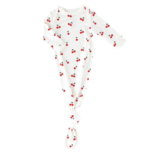 Cherries Knotted Gown 0-3 mo