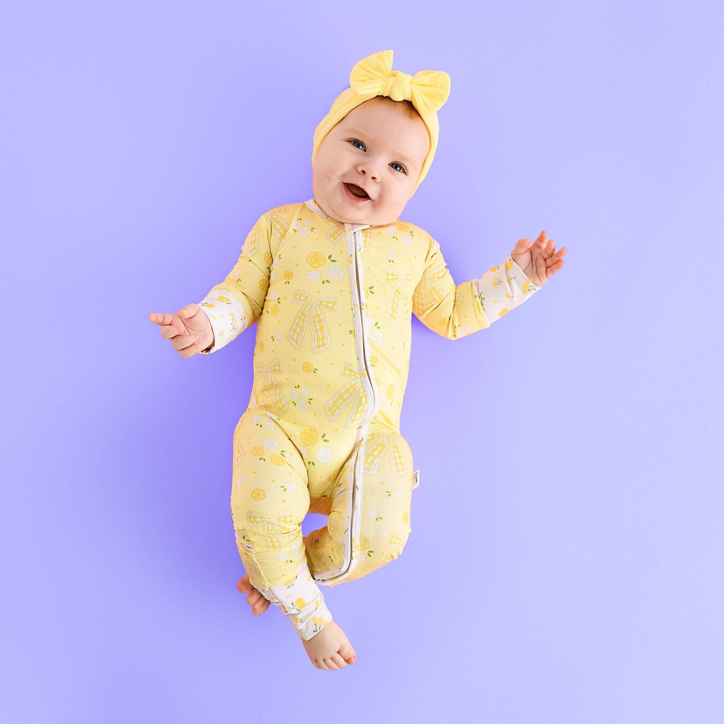 Lola ZIP Bamboo One Piece Floral Baby Outfit