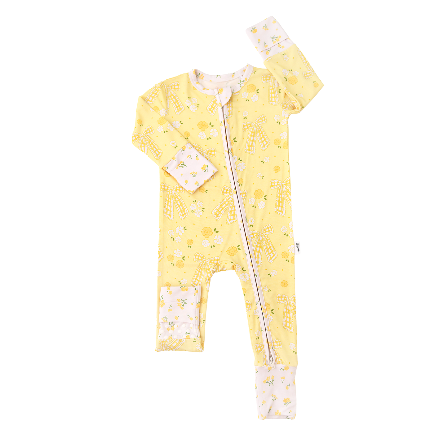 Lola ZIP Bamboo One Piece Floral Baby Outfit