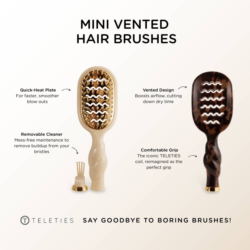 Teletie Mini Vented Brush in Tortoise