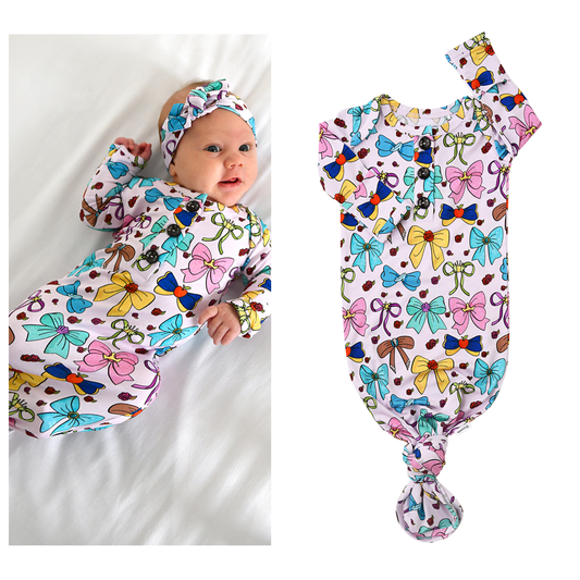 Princess GOWN Bamboo Baby Newborn Clothing Home Outfit