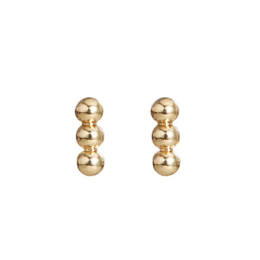 Gold Chloe Bar Studs - Nickel & Suede