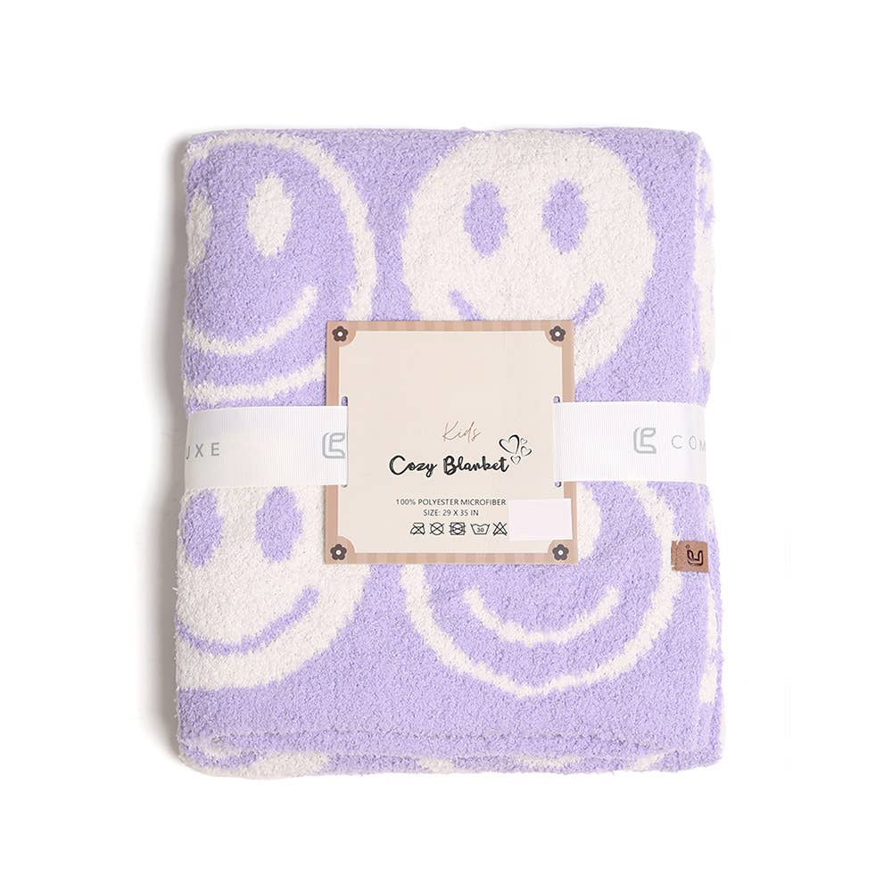 Smile Patterned Reversible Kids Throw Blanket
