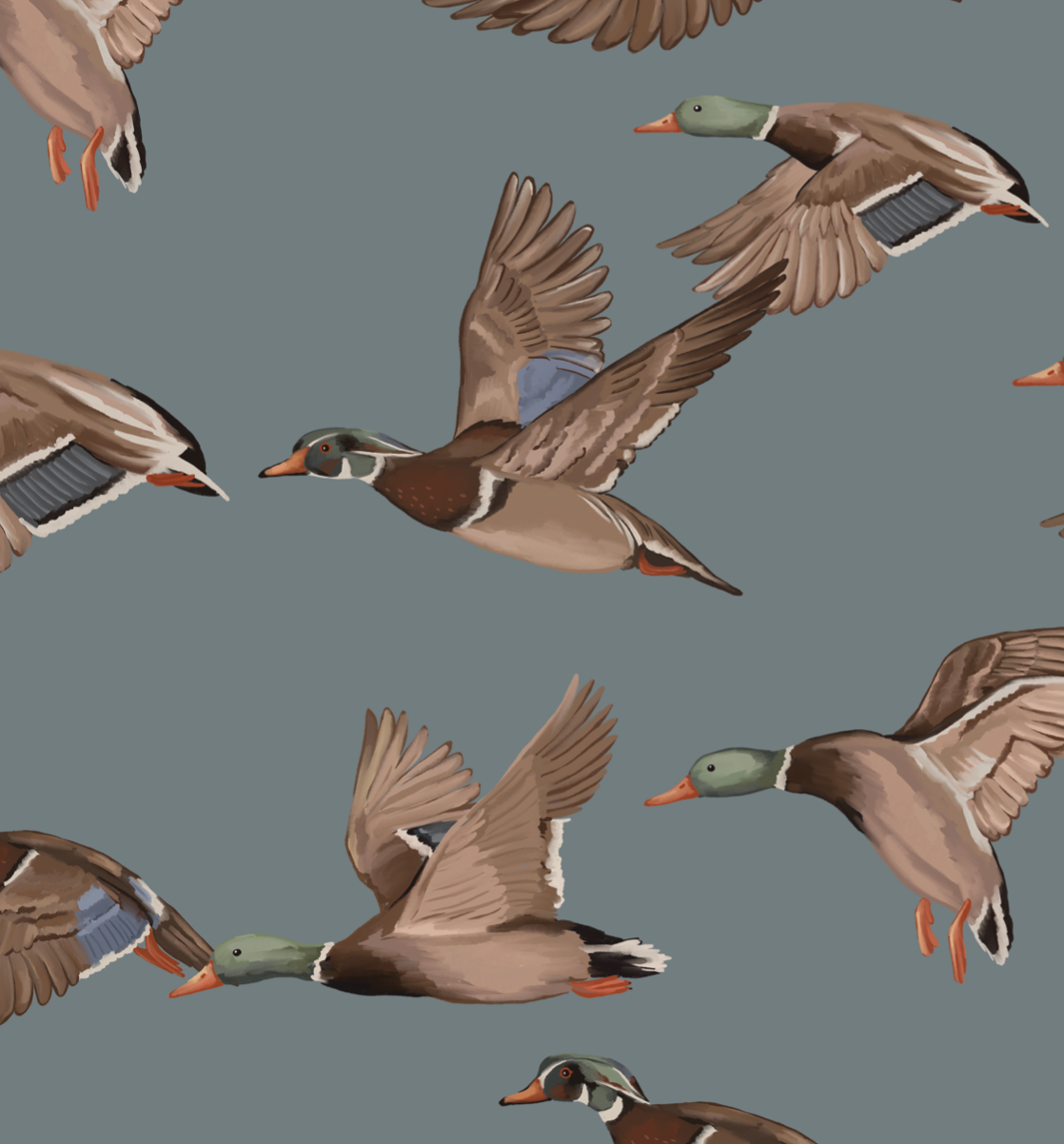 Mallards (Ribbed) Zip Pajamas