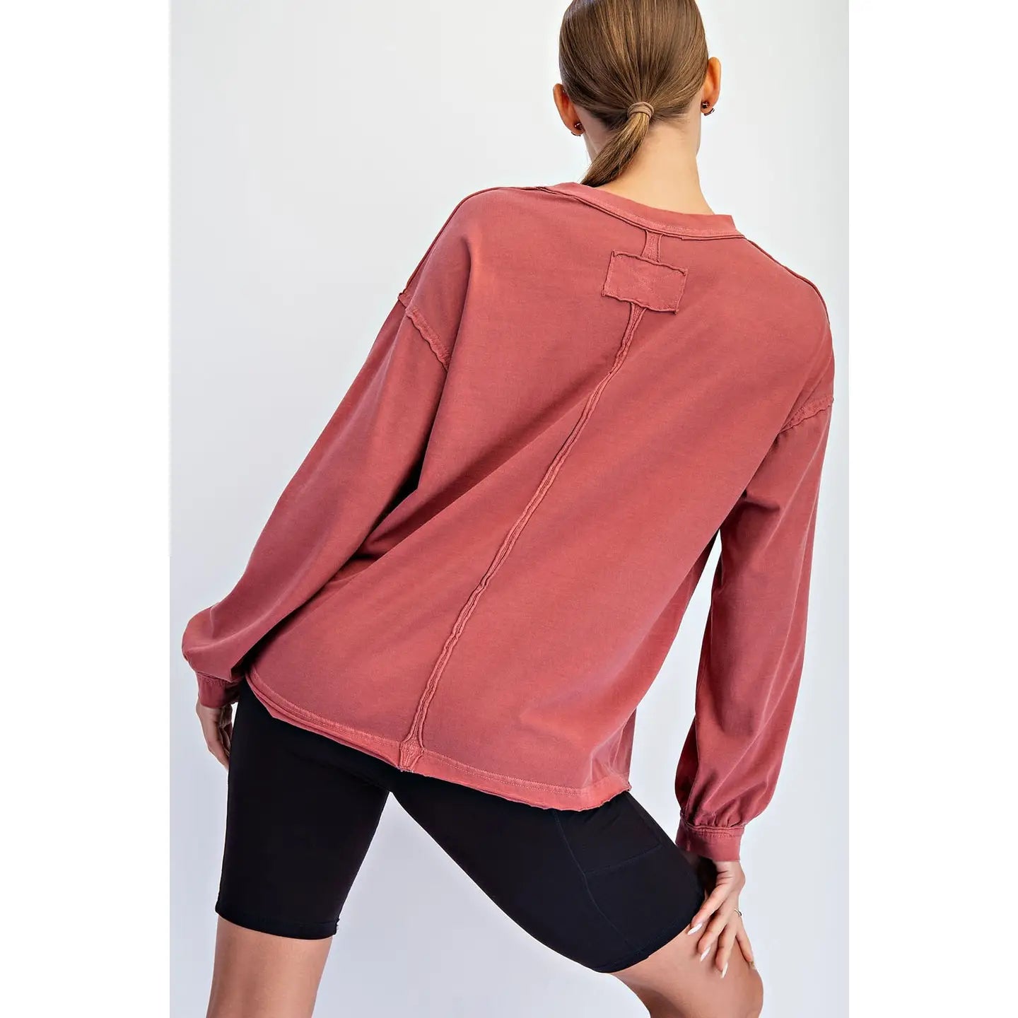 Winter Berry Pigment Washed Cotton Edge Crew