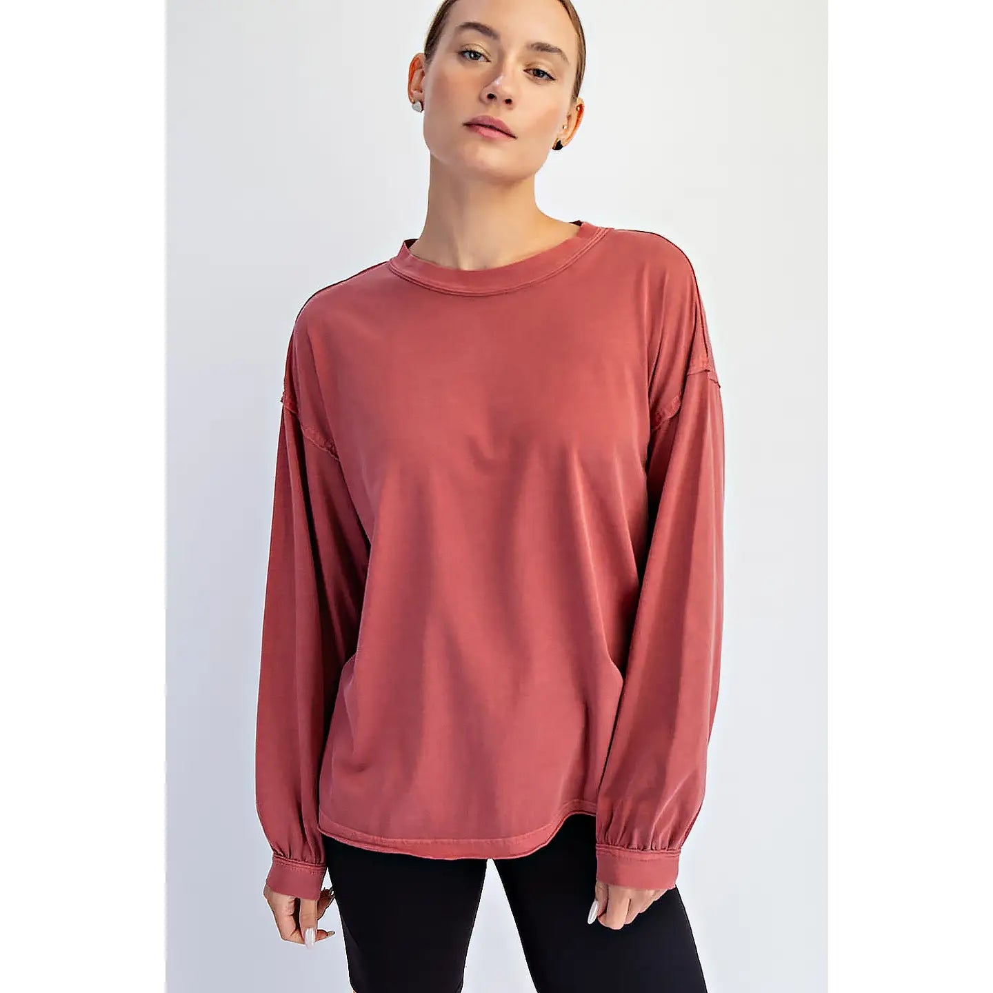 Winter Berry Pigment Washed Cotton Edge Crew