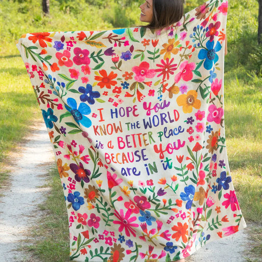 Natural Life Double-Sided Cozy Throw Blanket