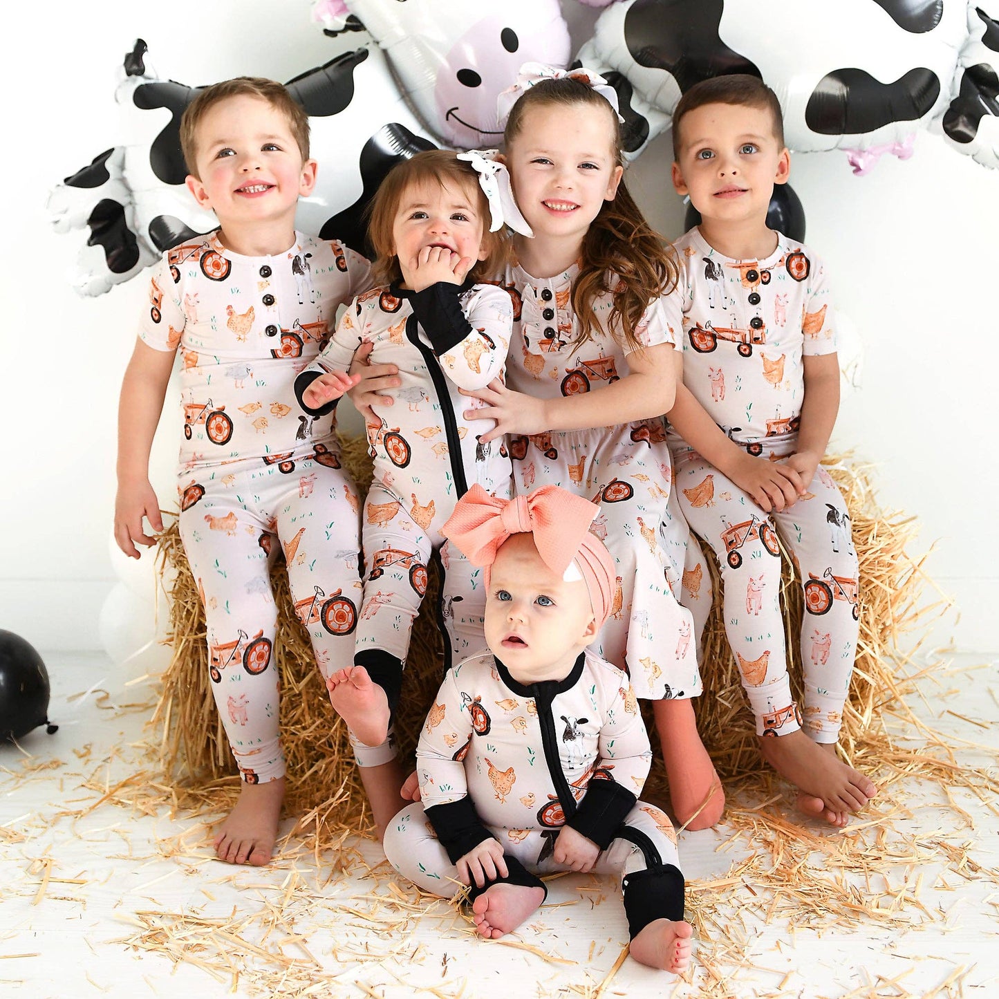 Millie Moo ZIP Bamboo Farm OnePiece 2-Way Zipper Baby Outfit