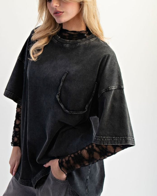 Black Oversized boxy tee